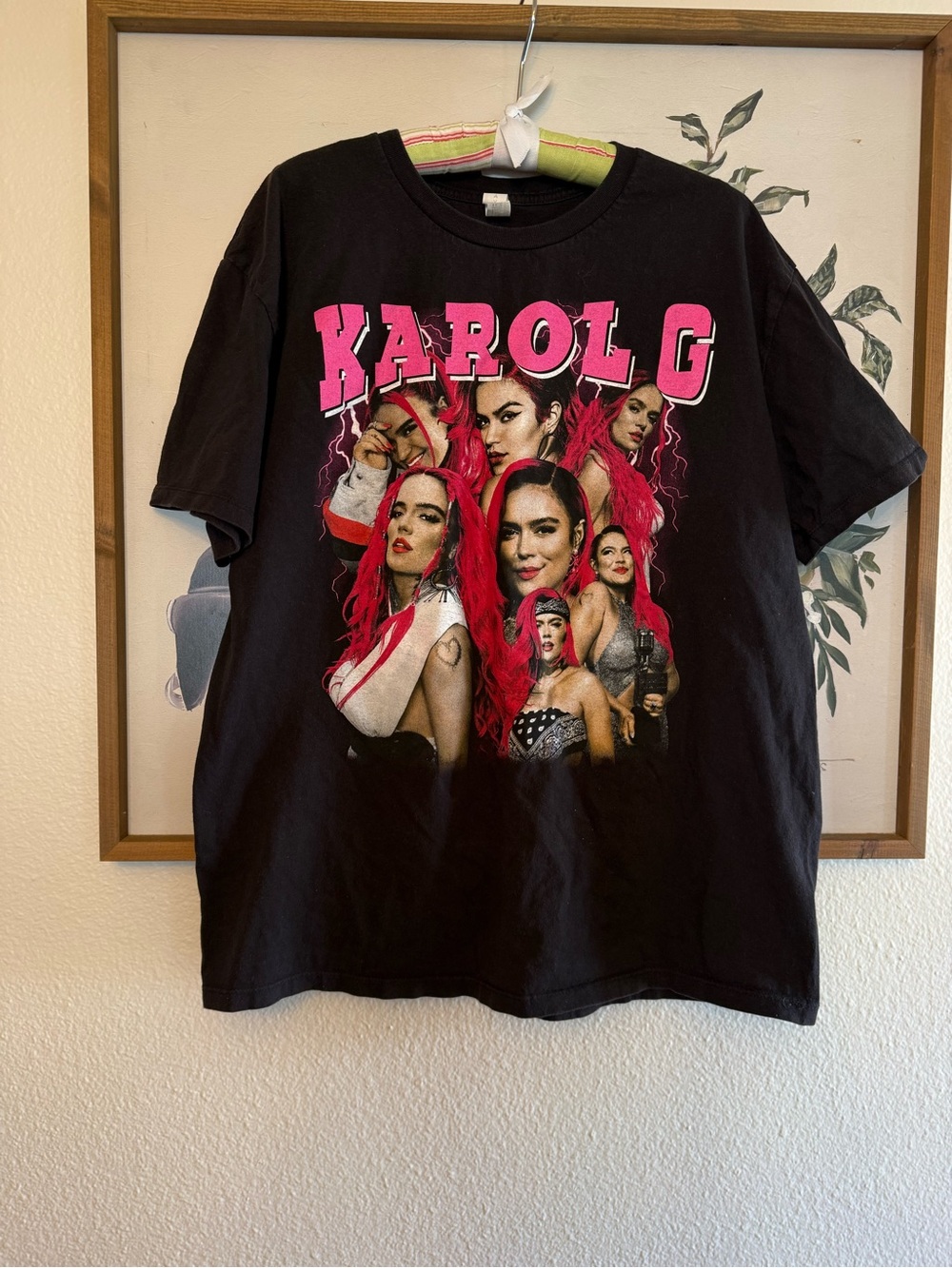 Y2K Karol G Graphic Tee - Black with Hot Pink Artwork